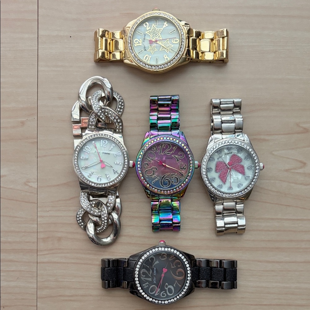 Set of Five Betsy Johnson Watches